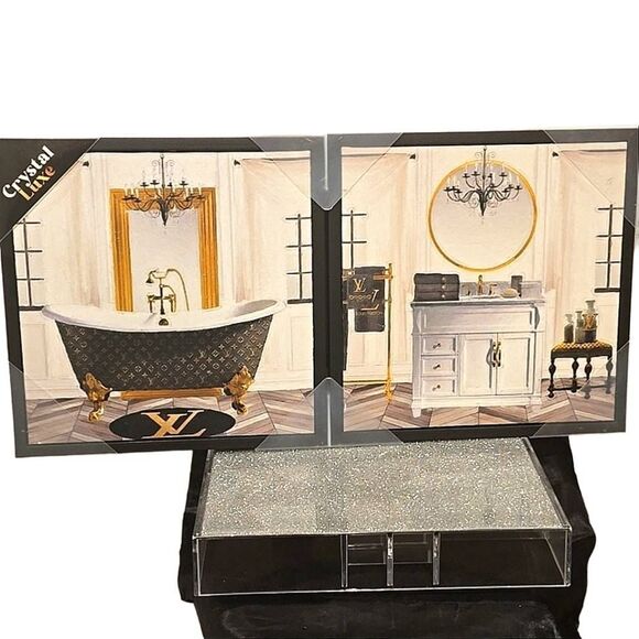 Crystal Luxe Bath Time With Louis Vuitton 2-PC Framed Canvas Wall Decor - Picture 13 of 13